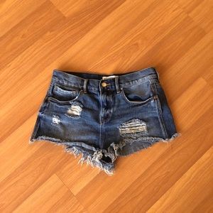 Bullhead Distressed Denim Shorts (High Rise)